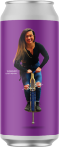 Busdriver by Fast Fashion 16oz Can featuring a woman on a pogo stick
